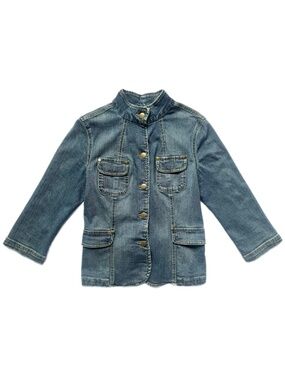 Mossimo Button Closure Faded Blue Denim Jacket
